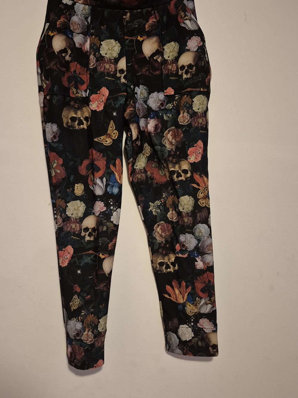 Blackmilk Kids Black Floral & Skull Print Leggings